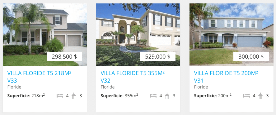 exemples de 3 villas en vente en Floride