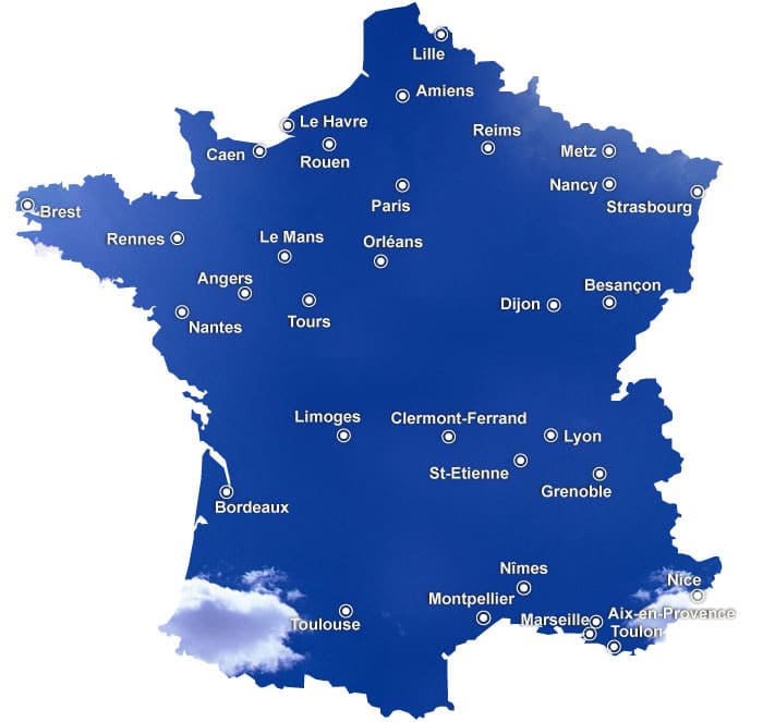 Carte France Avec Villes | Carte Du Monde