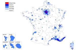 carte des zones de la loi pinel en France